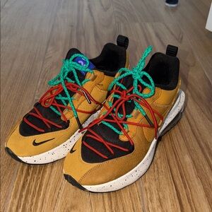 Nike Mustard and Black Sneakers with Red and Teal Accents